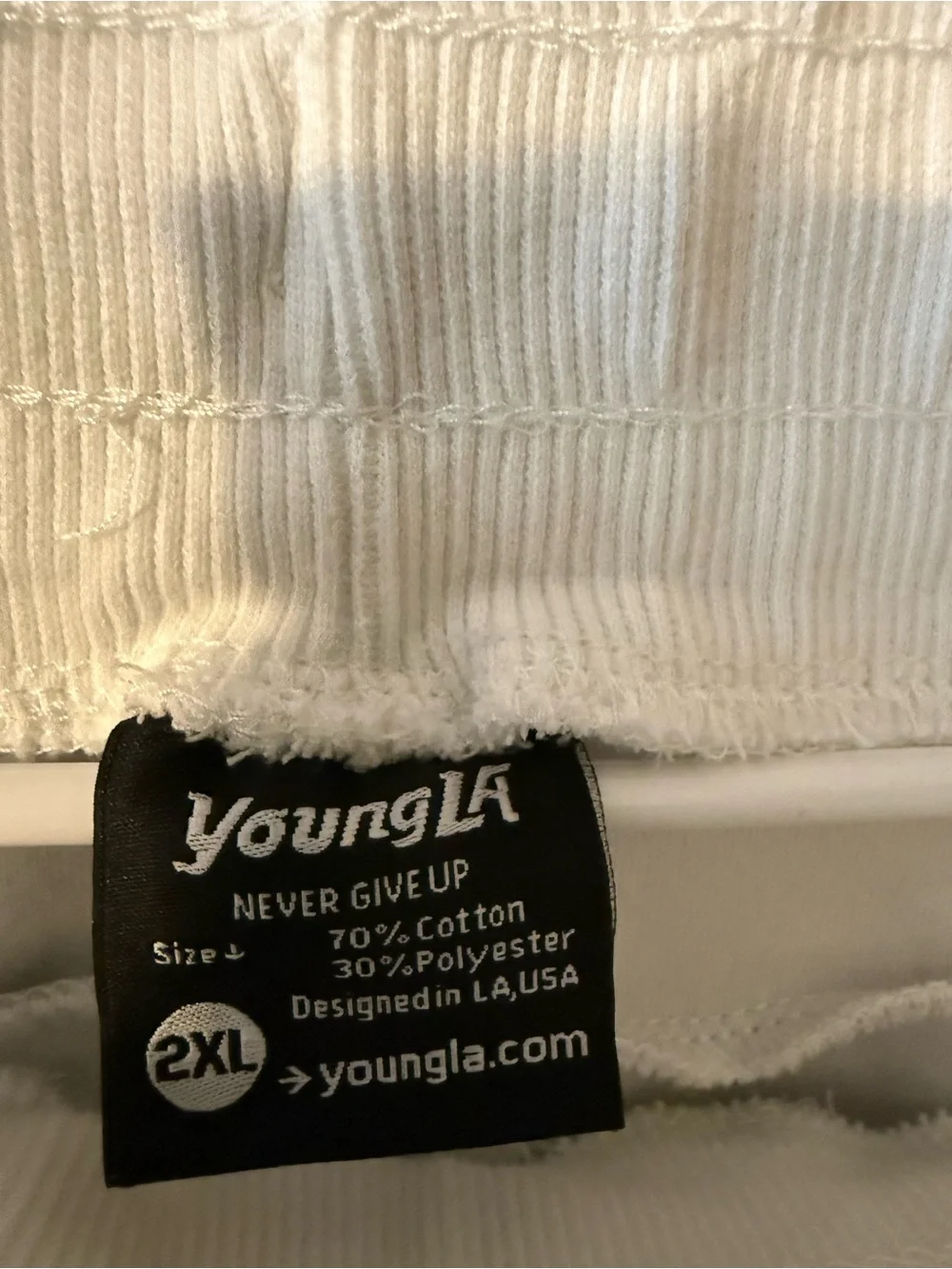 Men’s YoungLA White & Light Gray Camo Drawstring Athletic Shorts